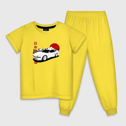 Пижама хлопковая детская 3000gt Japanese Retro Car, цвет: желтый
