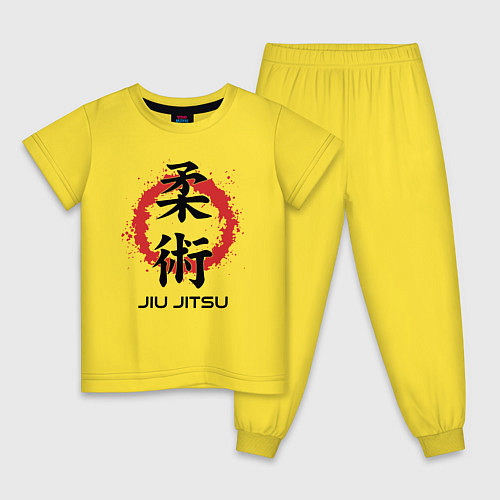 Детская пижама Jiu jitsu red splashes logo / Желтый – фото 1
