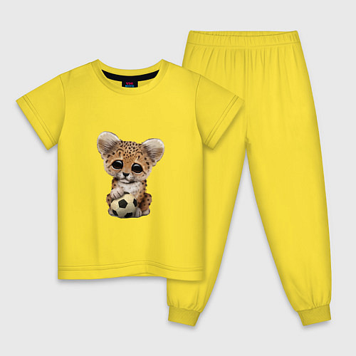 Детская пижама Футбол - Леопард / Желтый – фото 1