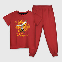 Пижама хлопковая детская I love Capoeira - fighter, цвет: красный