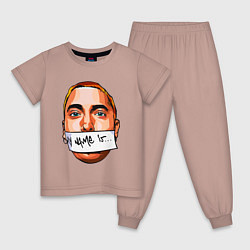 Пижама хлопковая детская My name is - Eminem, цвет: пыльно-розовый