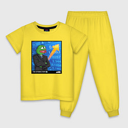 Пижама хлопковая детская Pepe Stonks, цвет: желтый