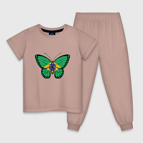 Детская пижама Бабочка - Бразилия / Пыльно-розовый – фото 1