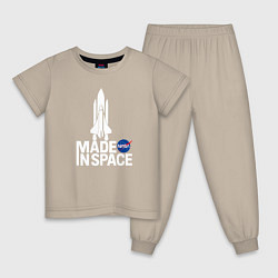 Пижама хлопковая детская Nasa - made in space, цвет: миндальный
