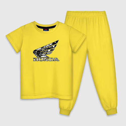 Детская пижама Хонда логотип / Желтый – фото 1