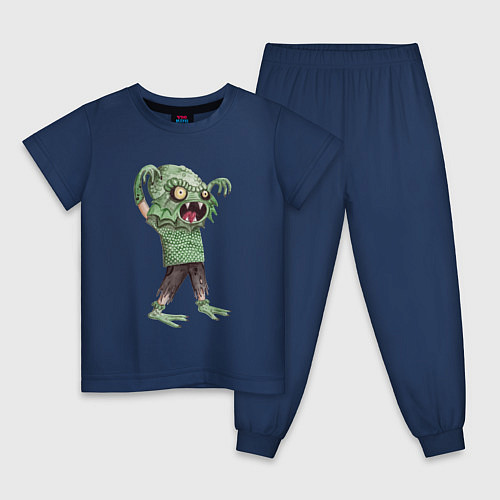 Детская пижама Водяной зомби / Тёмно-синий – фото 1