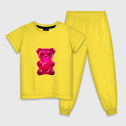 Пижама хлопковая детская Мармеладный мишка, цвет: желтый