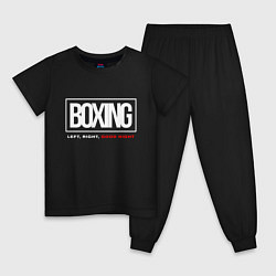 Пижама хлопковая детская Boxing good night, цвет: черный