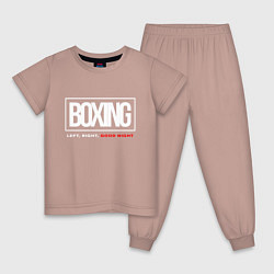 Пижама хлопковая детская Boxing good night, цвет: пыльно-розовый