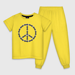 Пижама хлопковая детская Пацифик из велосипедной цепи, цвет: желтый