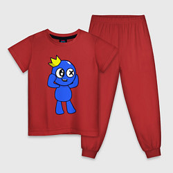 Пижама хлопковая детская Rainbow Friends, цвет: красный