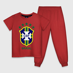 Пижама хлопковая детская Brasil CBF, цвет: красный