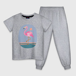 Пижама хлопковая детская Фламинго, цвет: меланж