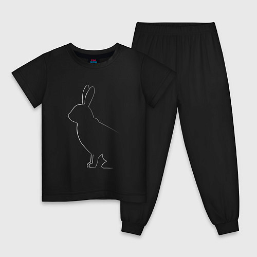 Детская пижама Силуэт кролика / Черный – фото 1