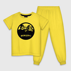 Пижама хлопковая детская Bon Jovi rock, цвет: желтый