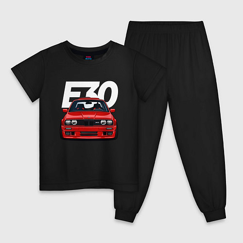 Детская пижама BMW E30 / Черный – фото 1