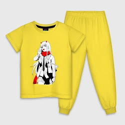 Пижама хлопковая детская Ноль два с чупачупсом, цвет: желтый