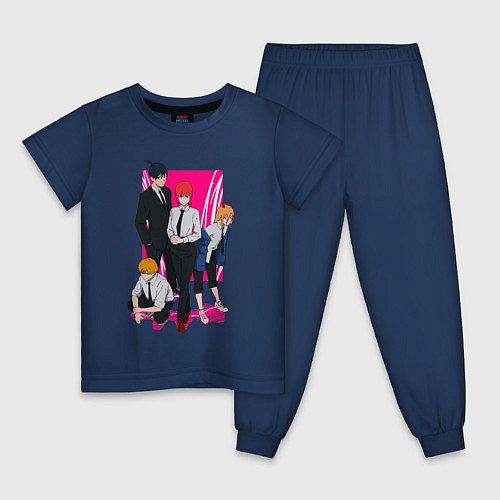 Детская пижама Команда Макимы - Человек бензопила / Тёмно-синий – фото 1