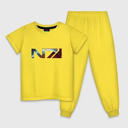 Пижама хлопковая детская Mass Effect N7 -Shooter, цвет: желтый