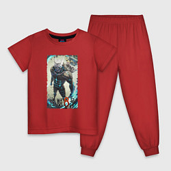Пижама хлопковая детская Кафка Хибино - Кайдзю номер 8, цвет: красный