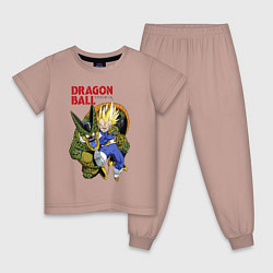 Пижама хлопковая детская Dragon Ball Z - Cell vs Vegeta, цвет: пыльно-розовый