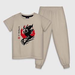 Пижама хлопковая детская Жемчуг Дракона - Сон Гоку - Hero, цвет: миндальный