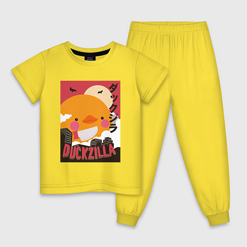 Детская пижама Утка Годзилла / Желтый – фото 1