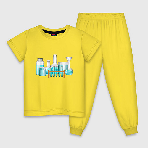 Детская пижама Химические колбы / Желтый – фото 1