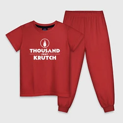 Пижама хлопковая детская Thousand Foot Krutch белое лого, цвет: красный