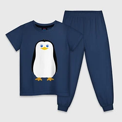 Пижама хлопковая детская Красивый пингвин, цвет: тёмно-синий