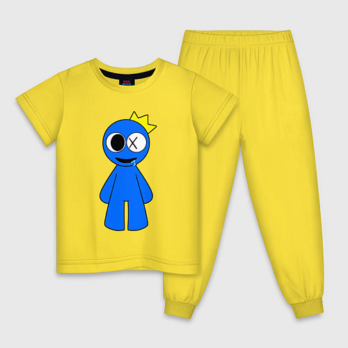 Детская пижама Радужные друзья Синий улыбается / Желтый – фото 1