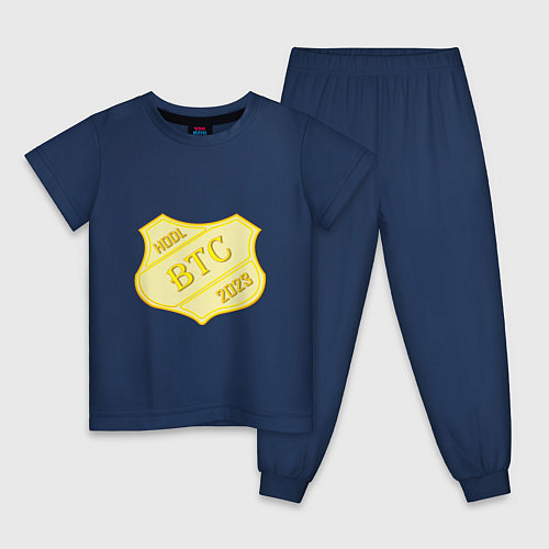 Детская пижама Bitcoin 2023 / Тёмно-синий – фото 1