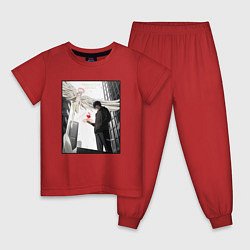 Пижама хлопковая детская Нассе и Мирай Какэхаси - Платиновый предел, цвет: красный