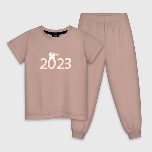 Детская пижама Кролик на 2023 / Пыльно-розовый – фото 1