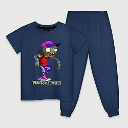 Пижама хлопковая детская Zombie on sport, цвет: тёмно-синий