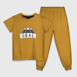 Пижама хлопковая детская URAL, цвет: горчичный