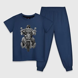 Пижама хлопковая детская Ride biker, цвет: тёмно-синий