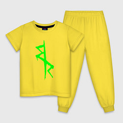 Пижама хлопковая детская Logotype - Cyberpunk: Edgerunners, цвет: желтый