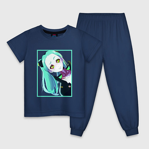 Детская пижама Ребекка из киберпанка - нетраннер / Тёмно-синий – фото 1