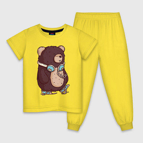 Детская пижама Walking bear / Желтый – фото 1