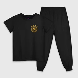 Пижама хлопковая детская Сборная Германии логотип, цвет: черный