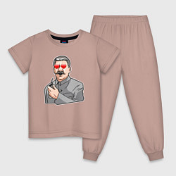Пижама хлопковая детская Сталин влюблён, цвет: пыльно-розовый