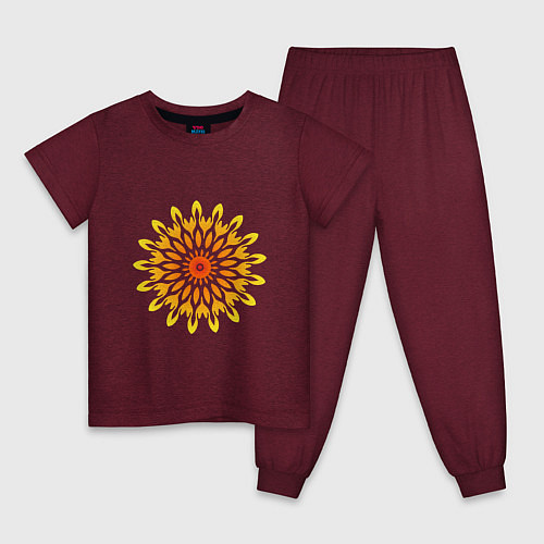 Детская пижама Солнечная мандала свадхистана / Меланж-бордовый – фото 1