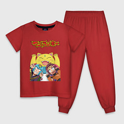 Пижама хлопковая детская Мушра Кутал Саго, цвет: красный