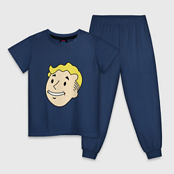 Пижама хлопковая детская Vault boy head, цвет: тёмно-синий