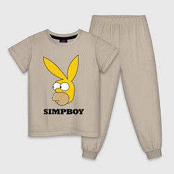 Пижама хлопковая детская Simpboy - rabbit Homer, цвет: миндальный
