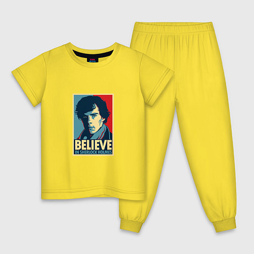 Детская пижама Believe in Sherlock / Желтый – фото 1