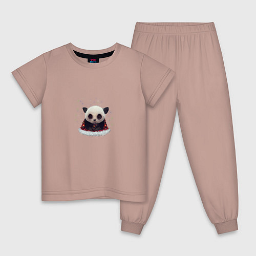 Детская пижама Понурый панда / Пыльно-розовый – фото 1