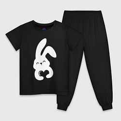 Пижама хлопковая детская Lovely bunny, цвет: черный