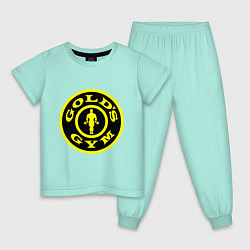 Пижама хлопковая детская Golds GYM, цвет: мятный